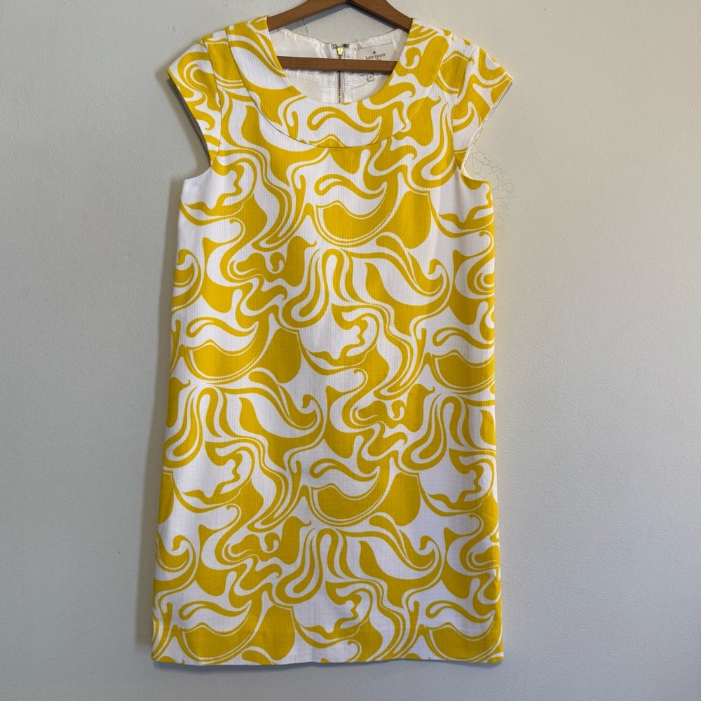 KATE SPADE Women’s Sheath Dress Size 4 Zip Back Cotton Career Easter Preppy